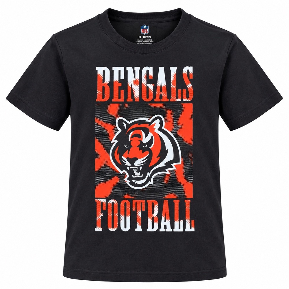 NFL Cincinnati Bengals Kids Black Graphic T-Shirt Large 14/16 sports football